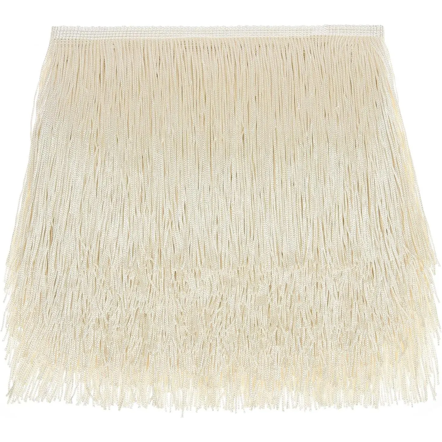 10 Yards Sewing Fringe Trim for DIY Craft, Off White, 6 Inches Wide | Polyester Chainette Tassel, Cut-to-Size, Fit for Latin Dresses & Lamp Shades, Clothing Decor, Easy to Use