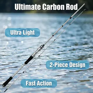 Fishing Rod Carbon Fiber Spinning/casting Rods Carp Poles 2 Sections 6 ft