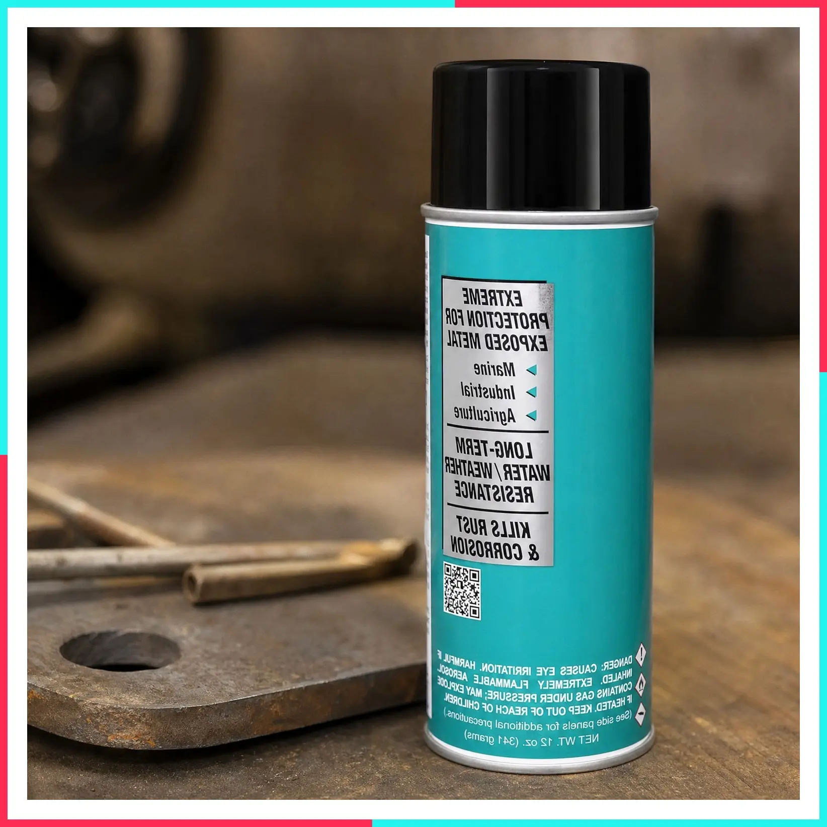 Heavy-Duty Anti-Rust Spray, Dripless Self-Healing Corrosion Inhibitor with Waterproof Barrier for Marine, Agricultural & Industrial Equipment in Harsh Saltwater Environments, 12 oz Aerosol