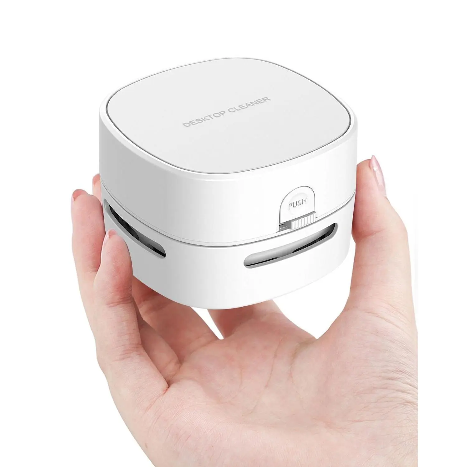 Mini Desktop Wireless Rechargeable Vacuum Cleaner - Portable Cordless Dust Sweeper with Button for Office Desk, Keyboard - Home Desk Gadgets Cleaning Tool