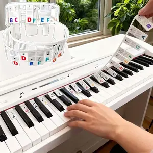 Detachable Piano Keyboard Note Cards, 88-Key Full Size Piano Key Notes Card, Reusable Beginner Piano Notes Guide, Music Learning Tool