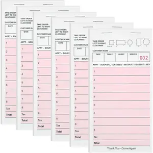 6 Pack Server Note Pads Pink Guest Checks Books for Servers Total 300 Sheets Server Paper Waitress Notepads for Restaurants