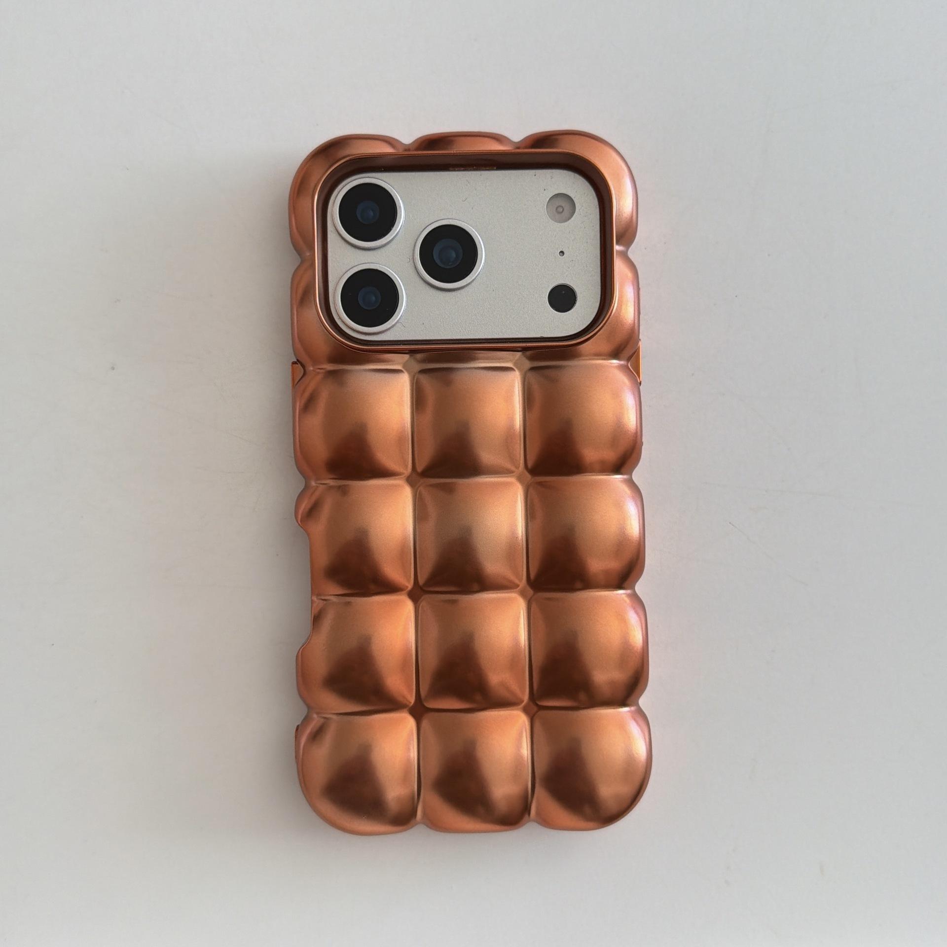 Minimalist Plated Solid Color Bubble Case for iPhone 17 Pro Max 16 15 14