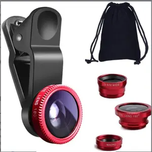 3-in-1 Phone Camera Lens Kit Fisheye Lens Wide Angle Lens Macro Lens for iPhone Android Smartphones Clip-On Mobile Photography Lens Set Portable Travel Camera Accessories for Selfies Landscape Food Flowers TikTok Videos & Social Media Content Creati