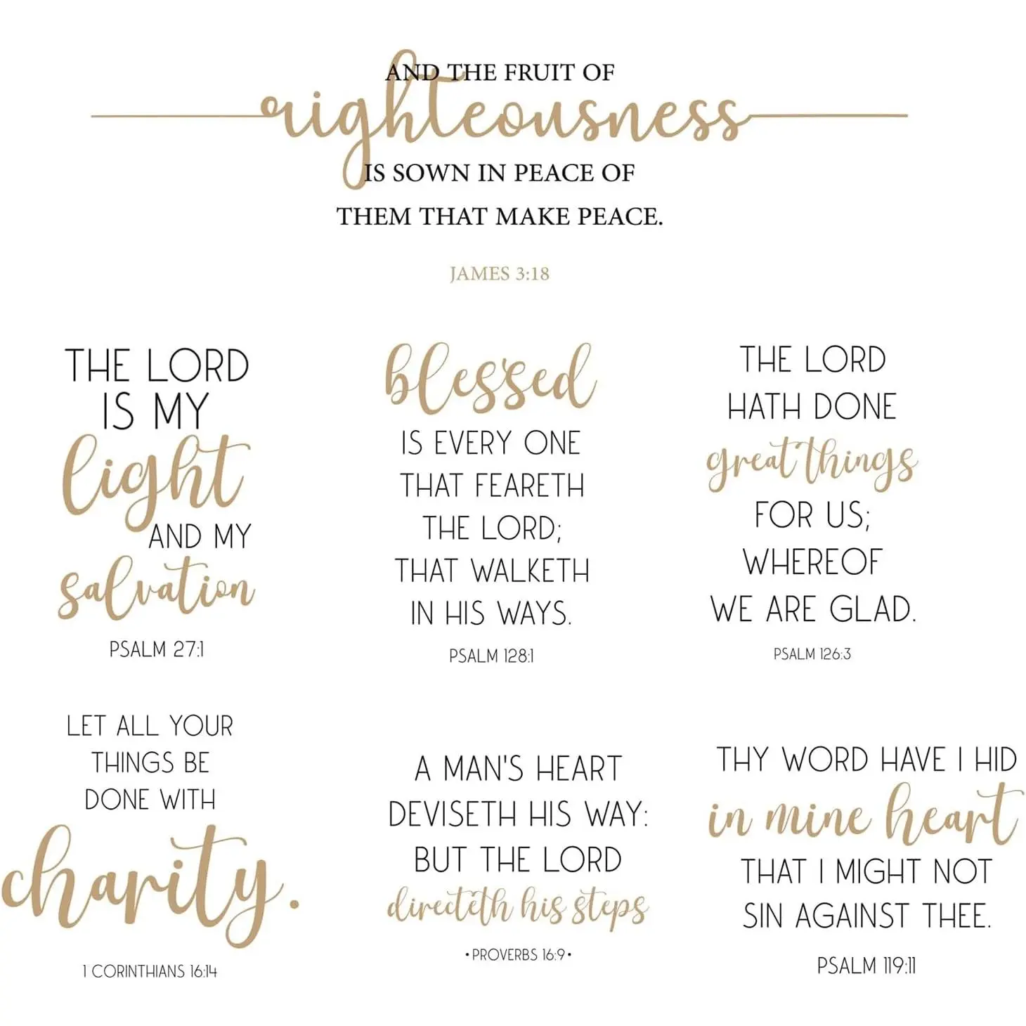 Verse Wall Stickers Inspirational Quote Wall  Religious Motivational Scripture Sticker Peel and Stick for Bedroom Living Room Office Bathroom (the Lord is My Light)