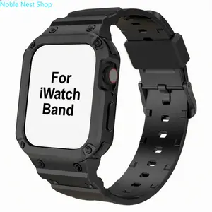 2026 Trend Rugged 2-in-1 TPU Apple Watch Armor Band, Integrated Shockproof Sport Strap, Heavy-Duty Wristband for Series 1–11 Ultra SE 38–49mm Fitness Daily & Outdoor Use