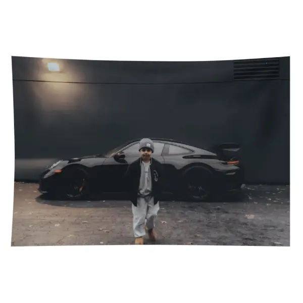 Hypebeast 911 Tapestry | Streetwear Aesthetic Car Wall Hanging, Cool Boy Cave Bedroom Decor, Viral Room Makeover living room tapestry funny