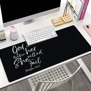 God Is Within Her Christian Quote XXL Large Extended Gaming Mouse Pad, Religious Bible Verse Desk Mat, Non-Slip Rubber Base Keyboard Pad for Home Office Work, Perfect Gift for Friends