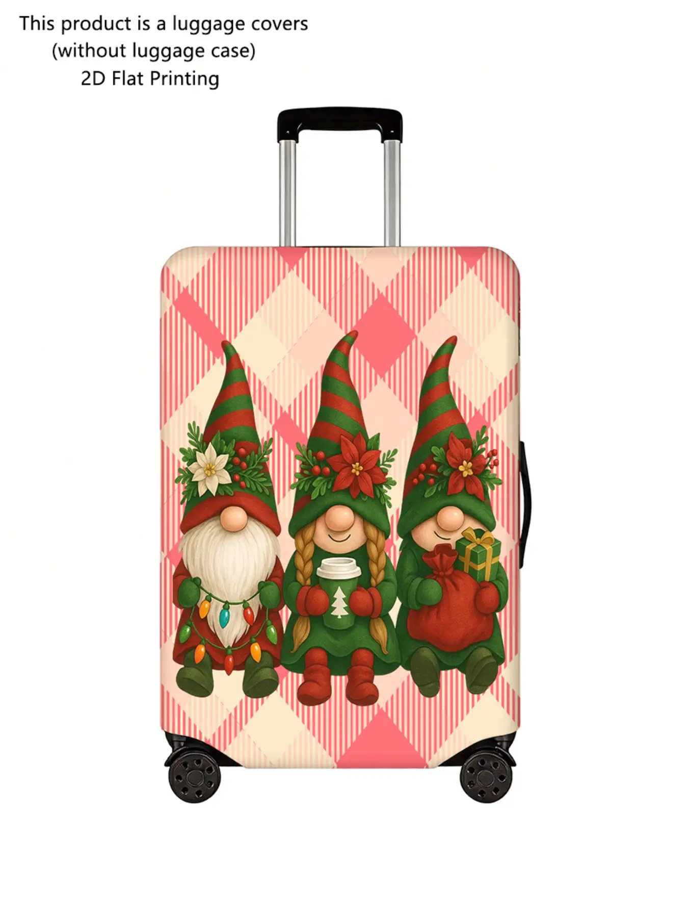 Christmas Theme Luggage Protector, Thick Dust Cover, Durable Elastic Material, Fits 18-32 Inch Suitcases, Travel Essential Accessory