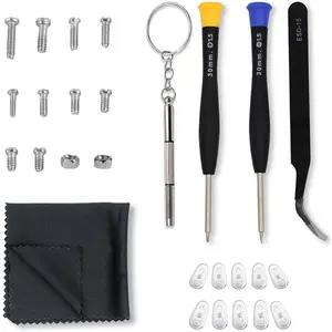 Eyeglass Repair Kit with Anti Slip Glasses Nose Pad  and Glasses Screws, Tool Kits for Sunglass, Eye Glass Repairing Kit with Eyeglass Screws and Nose Pads, Eye Glass  Kits