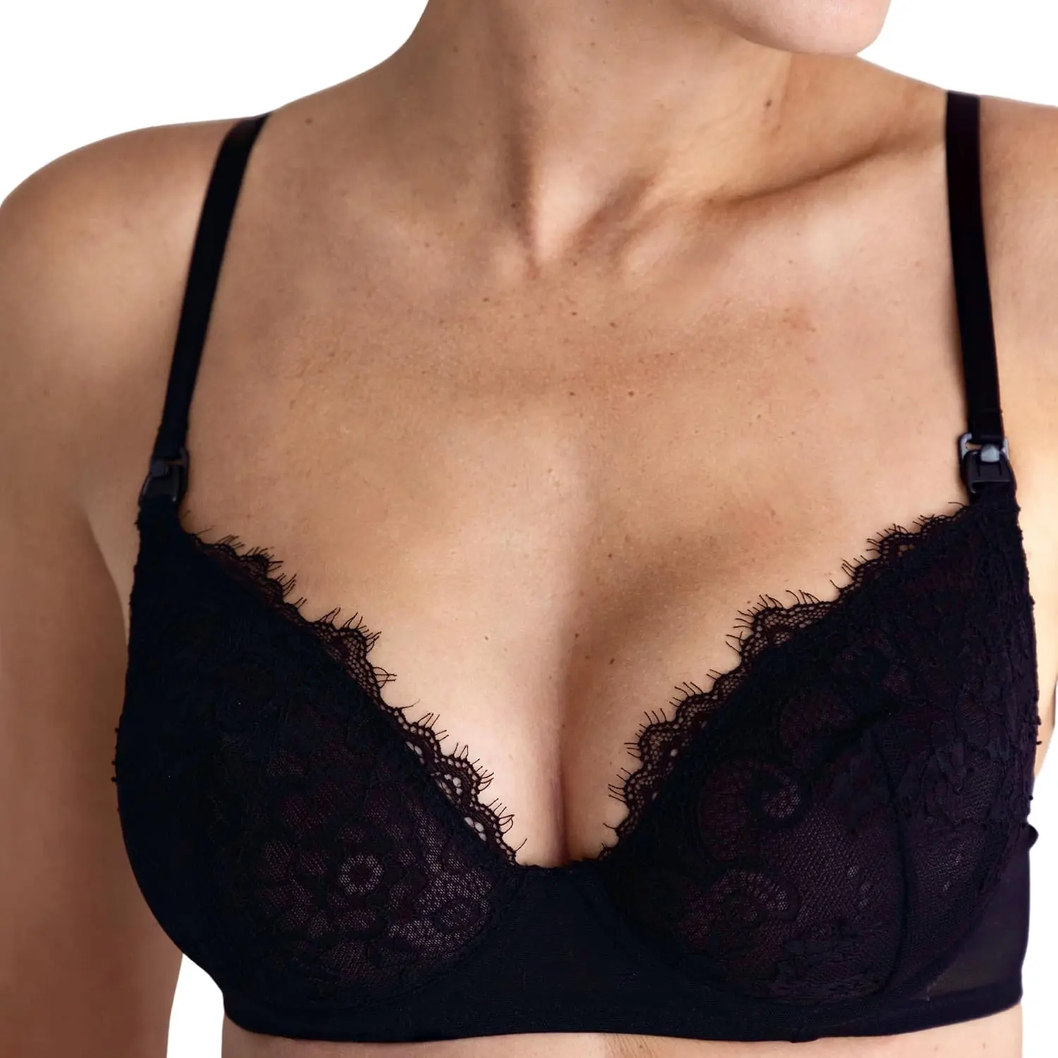 Gaia  Bra – Soft Stretch Lace Maternity Bra with Gentle Underwire, -Hand Clips & Adjustable Fit