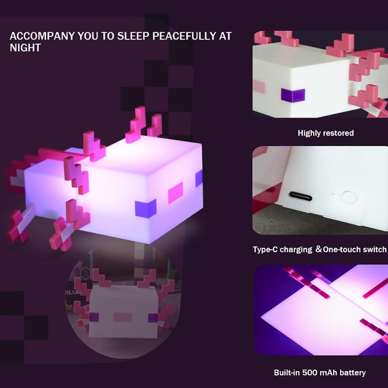 Salamander Design Night Light, USB Rechargeable Desk Lamp, Novelty Light for Gaming Desk & Night Stand Decor