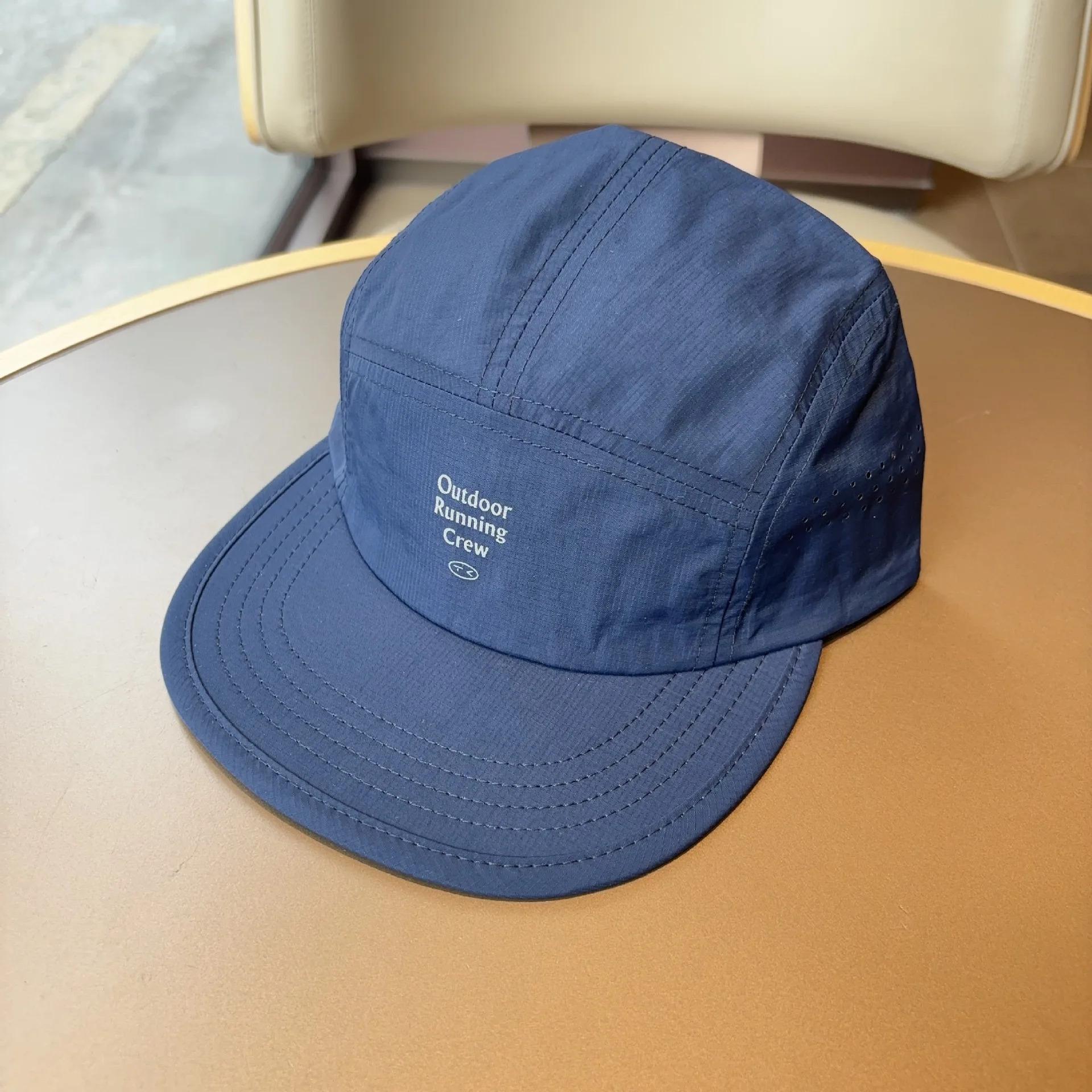 2026 New 5 Panel Running Cap Men Women Lightweight Quick Dry Nylon Hat Outdoor Sports Breathable Flat Brim Baseball Cap
