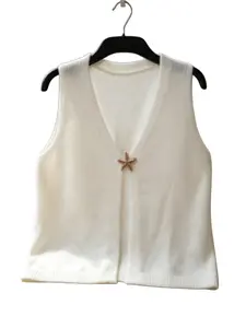 Women's Knit Vest, Stylish Minimalist Solid Color Sleeveless Sweater, Soft Lightweight Layering Cardigan, Perfect for Casual Office Wear