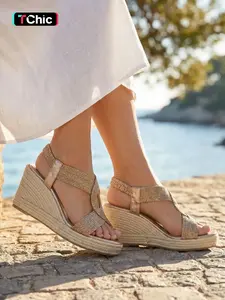 Women's Summer Essential Espadrilles, Rope Wedge Sandals, Elegant Height Increase, Comfortable Non-Slip Sole, All Seasons, Casual Espadrille Sandals, Boho Shoes