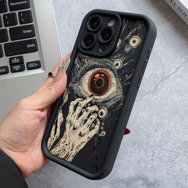 Case for IPhone 17 Pro Max 16 Plus 15 14 13 12 11 Air E with Patterns of Eyes and Strange Hands Full of Weird and Mysterious Style Phone Case Anti-Scratch Shockproof Soft Silicone Protective Cover