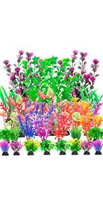 13 Aquarium Plants Cave Rock Decor Set& Fish Tank Artificial PlasticPlants,Fish Tank Accessories Small Large Aquarium Decorations Kit
