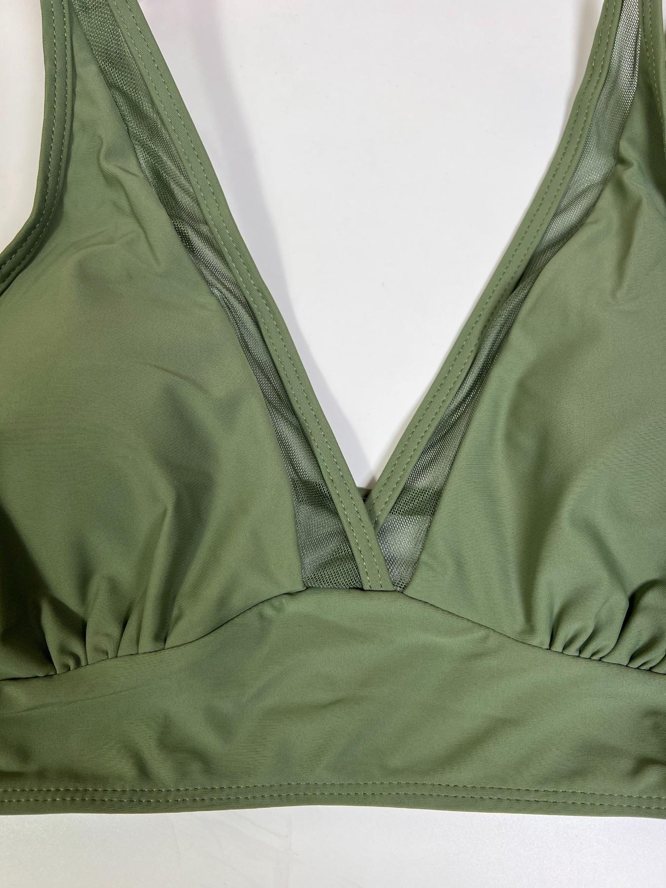 Two-piece Set Women's Solid Color Bikinis Set, Sexy Fashion Swim Top & Swimwear Set for Beach Holiday Vacation, Ladies Swimsuit for All Seasons, Ruched Swim Suits