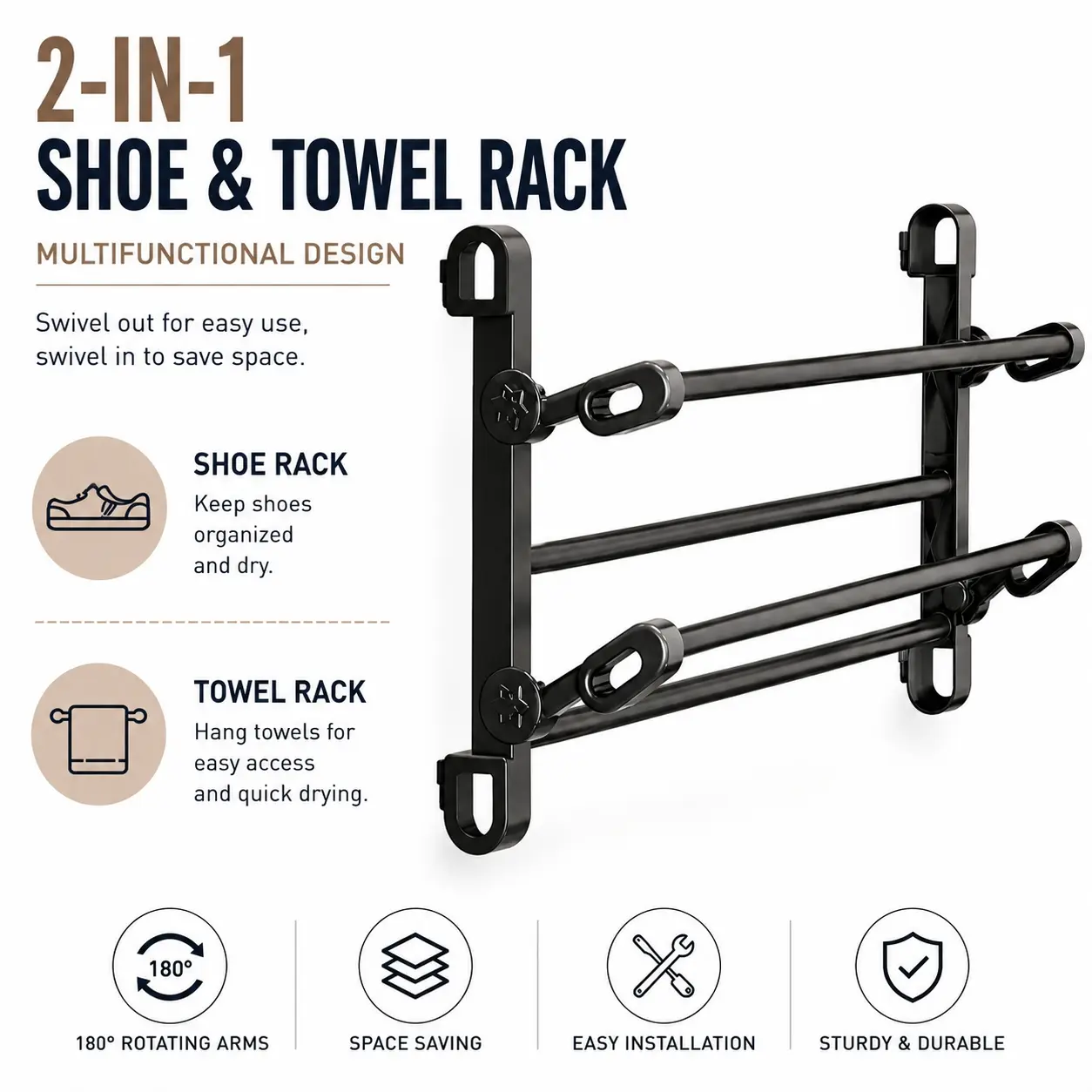 Punch-free shoe rack for behind doors, multi-layer wall-mounted foldable shoe cabinet, tilt-angle adjustable shoe and boot storage rack, space-saving storage shelf Organiser for bedrooms, dormitories, hallways and apartments