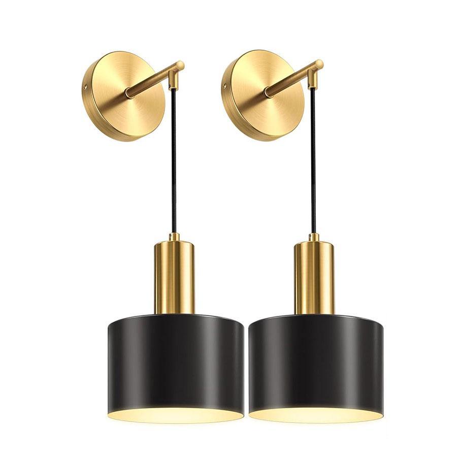 2 Pcs Battery Powered Wall Mounted Lamp, Wireless Charging Wall Lamp with Adjustable Light Bulb & Remote Control, Adjustable Lighting, Suitable for Bedroom, Living Room, Corridor