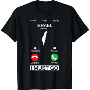 Women's 100% Cotton Short-Sleeve Casual Slogan Tee, Vintage Custom Shirt with "Israel Is Calling And I Must Go" Funny Graphic