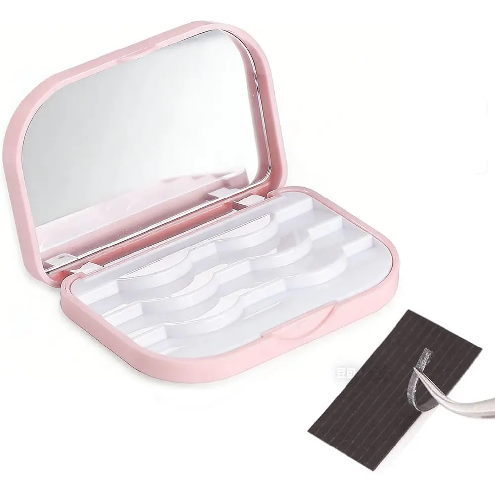 3 Layer Eyelash Storage Case with Mirror Make Up Storage Box  | False Lash Organizer and Storage  Case EmptyTravel Eyelash Packing Box