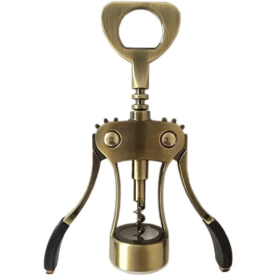 aibileec Wisdom Wing Corkscrew Wine and Bottle Opener for cork and cap antique bronze color