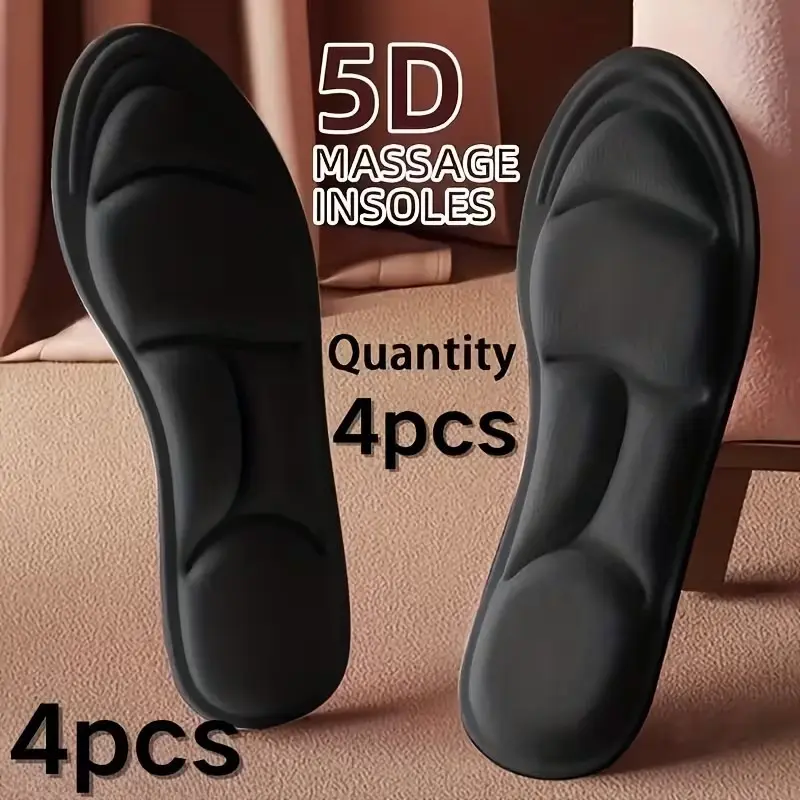 4pcs 2pairs Sports Comfortable Soft Breathable Insoles, Casual Insoles for High Heels, Men's and Women's Daily Shoe Accessories
