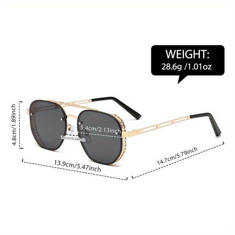 Double-Beam Metal Sunglasses Classic, High-End Fashionable Eyewear Simple & Versatile Design for Men & Women Perfect for Travel, Casual & Outdoor Wear
