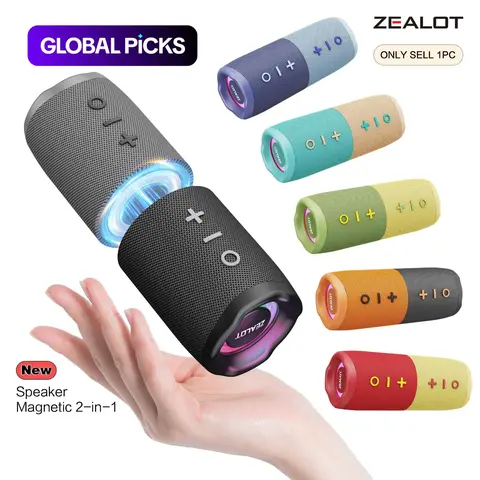 Portable Bluetooth-compatible Speaker with Magnetic 2-in-1 Design, Wireless Rechargeable Mini, IPX4 Waterproof, 10-Hour Playtime, TWS Pairing, BT 5.4 and FM Radio, Multifunctional Wireless Travel Ready Speaker #GLOBAL PICKS