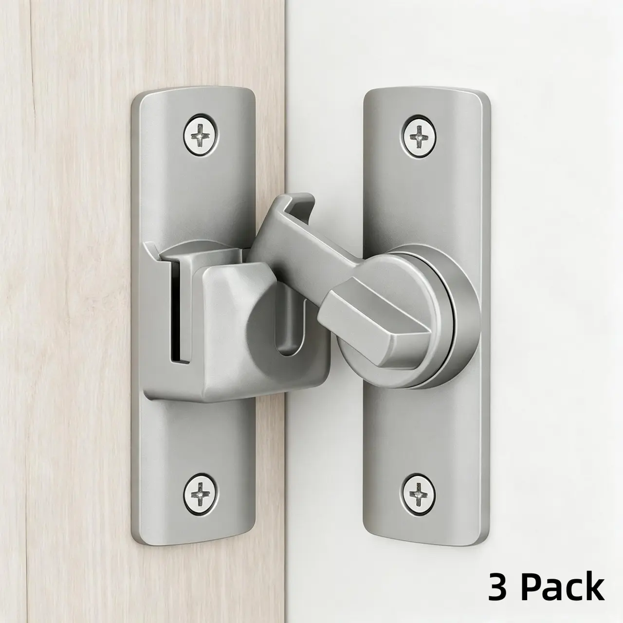 90°/180° Flip Sliding Door Lock, Durable Stainless Steel Barn Door Lock, Door Security Lock, Sliding Door Lock for Garage, Bathroom, Outdoor Use, Door Hardware, Durable Heavy Duty Swivel Bolt Door Lock