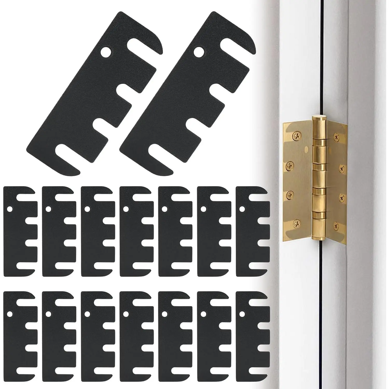 16 Pack Door Hinge Shims, 4" Alignment Shims 0.03" Thick, Trimmable Hinge Spacers for Interior Door Gap Filling, Spacing Adjustment, Fixing Air Leakage & Sagging Doors