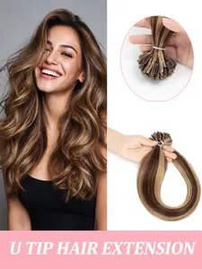 U Tip Hair Extensions, Human Hair Fusion Extensions, 12-22inch Hair Extensions Straight Human Hair for Women,Easy to Install,Seamless, Natural Straight Hair Texture Natural Hair Look