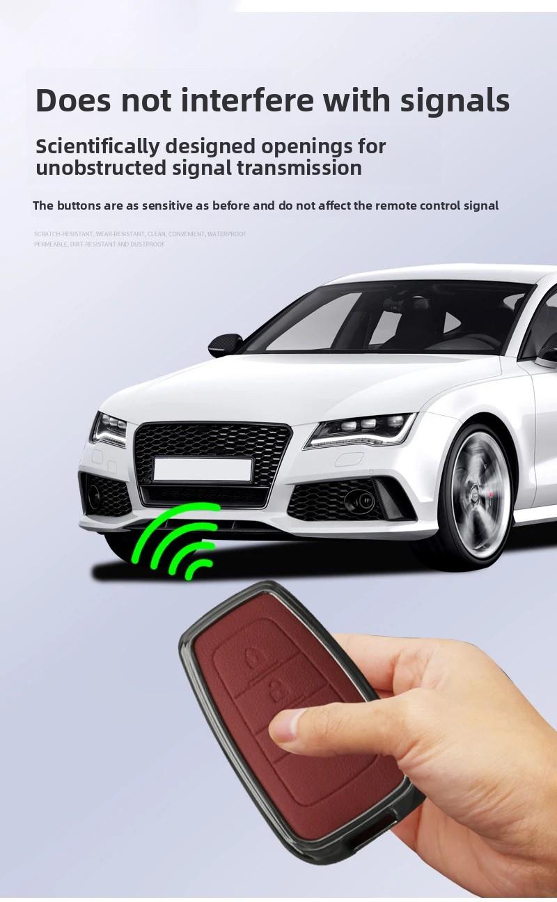 Toyota Car Key Fob Shell Case Zinc Alloy Leather for CHR Camry Corolla RAV4 Highlander C-HR Prius Land Cruiser Prado Keychain Accessories Gift for Men Family