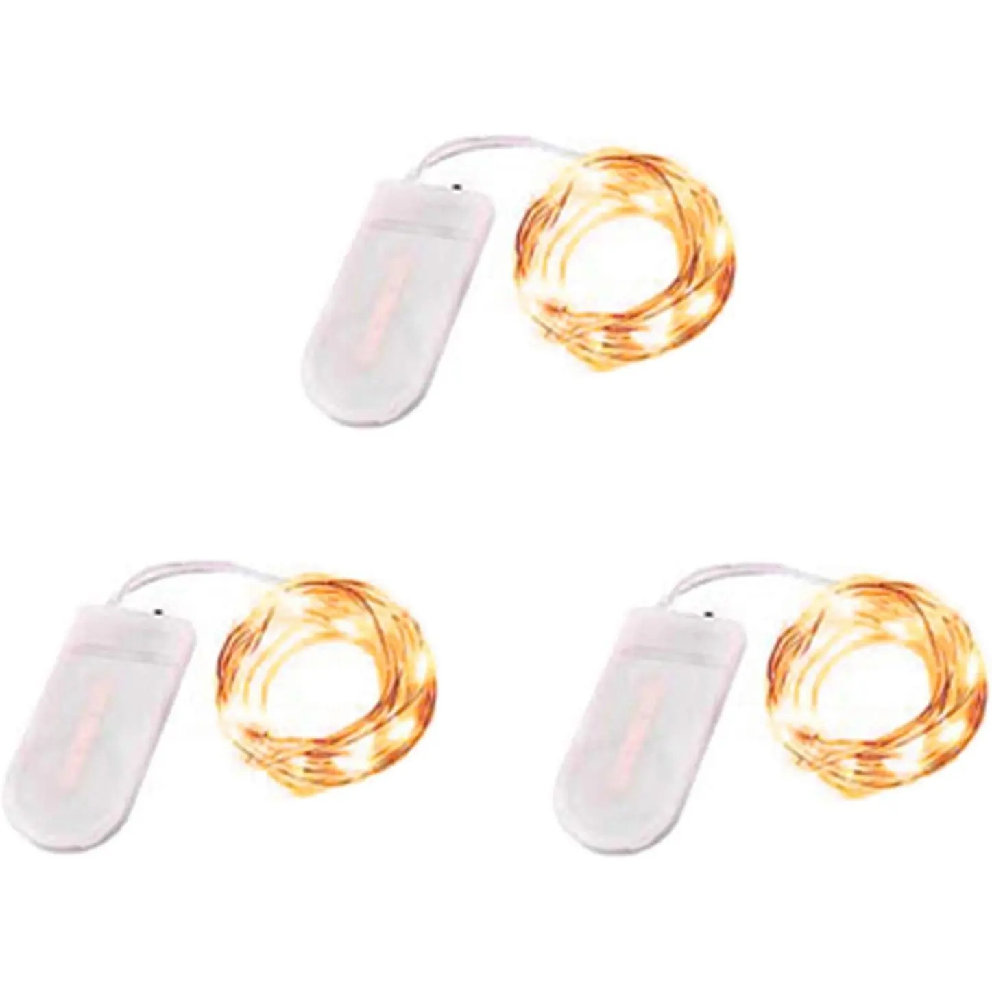 3 Pack Fairy   Operated 6.6ft 20 Led Mini String   Wire   for DIY Wedding Party Festival Halloween Christmas (Yellow)