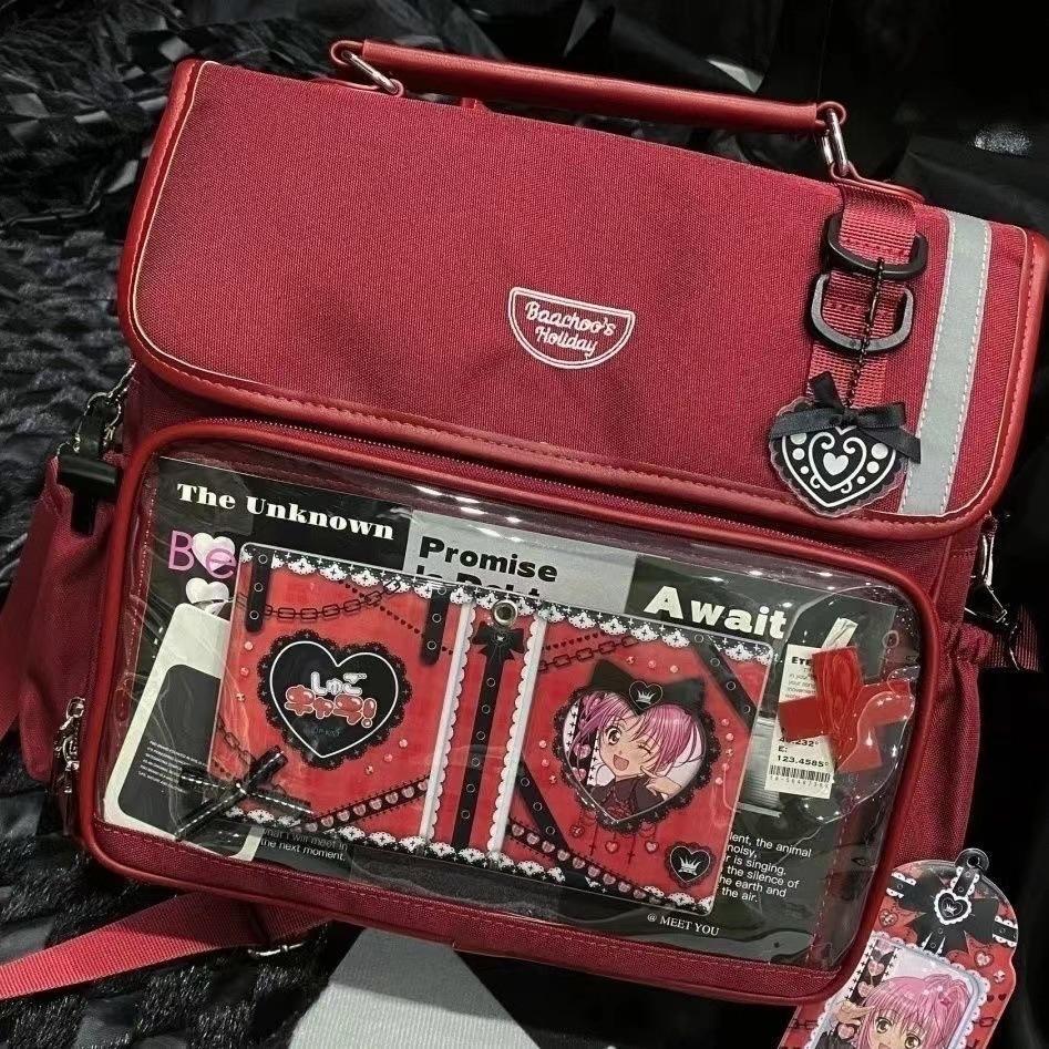 Women's Fashion Ita Backpacks Cute Girl Transparent Large Capacity Crossbody Bag Kawaii Students Individuality DIY Shoulder Bags