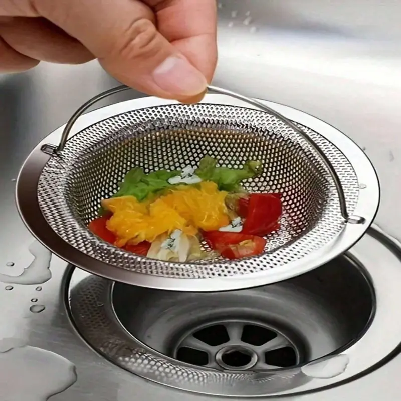 Kitchen Sink Filter with Handle, Food Collector for Most Sinks, Mesh Drain Strainer, Kitchen and Bathroom Tool, Kitchen Accessory, Kitchen Sink Accessories