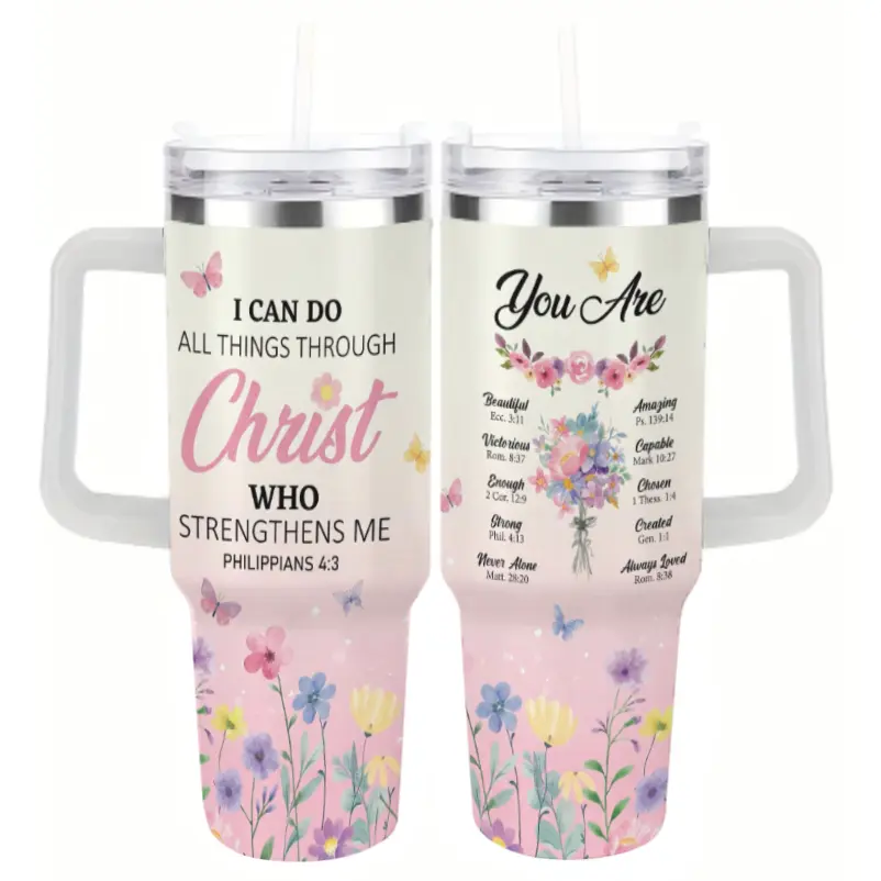 You Are Beautiful, Chosen & Always Loved Tumbler – Christian Gift for Women, Faith-Based Encouragement Cup Inspired by God’s Promises