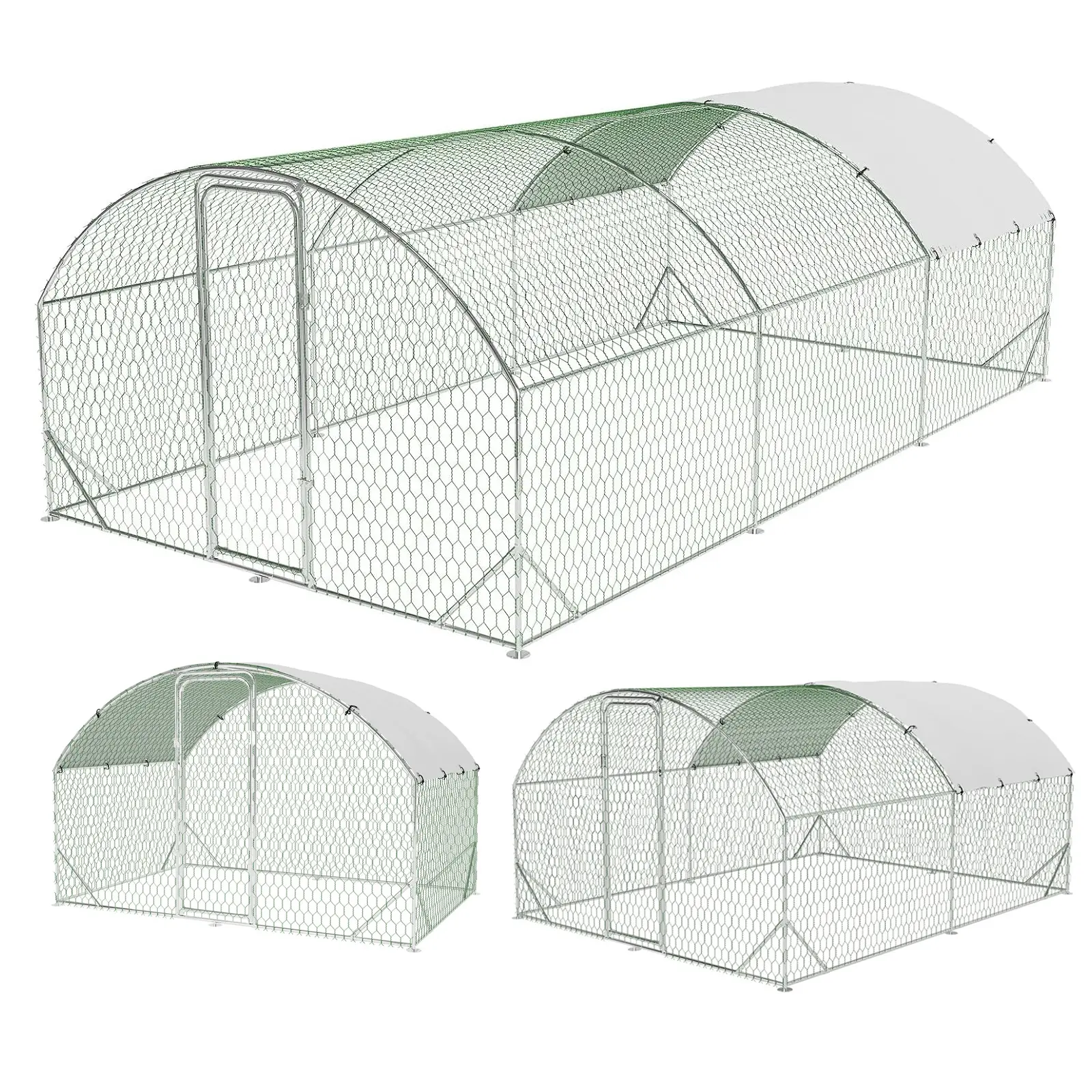 Walk-In Dome Metal Chicken Coop (3 Sizes) | Heavy Duty Predator-Proof Outdoor Poultry Run