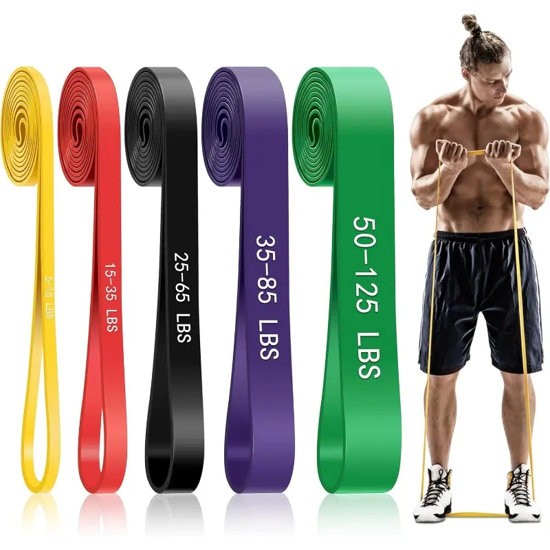 Silicone 3pcs Pull-Up Assist Stackable Resistance Bands Set - Yellow+Red+Black, 5-level Tension, Unisex, Strength Training, Adjustable Intensity, Extra Light to High, Glute Gains, Home/Gym Use, Ideal Holiday Gift for Loved Ones