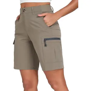 Women's Hiking Cargo Shorts Bermuda Lightweight Golf Camping 9" Long Shorts with Pockets Quick Dry(Gift)