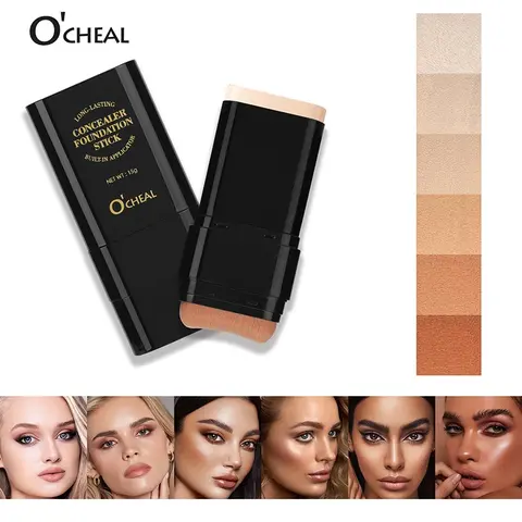 6-Color Dual-Ended Eraser Foundation Stick, Concealer and Foundation, Multi-Use Concealer & Highlighter, Full Coverage, Matte Finish, Hydrating, Moisturizing, Oil Control, Hydrate, Daily Gift, Concealment