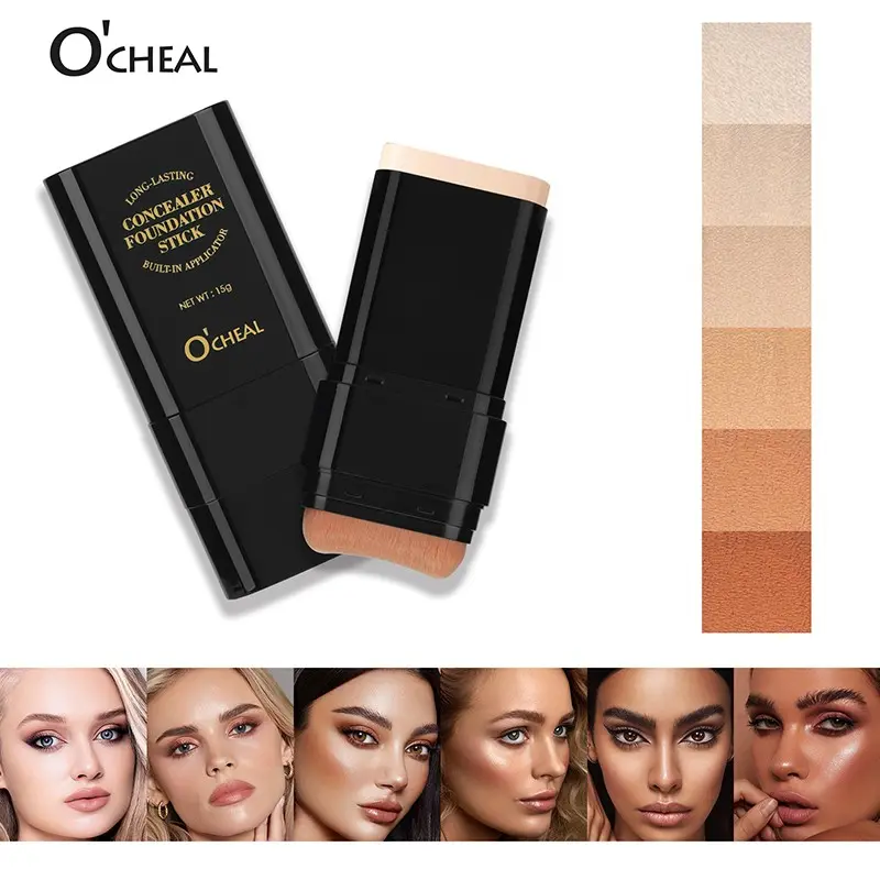 6-Color Dual-Ended Eraser Foundation Stick, Multi-Use Concealer & Highlighter, Full Coverage, Matte Finish, Hydrating, Oil Control, Hydrate, Daily Gift