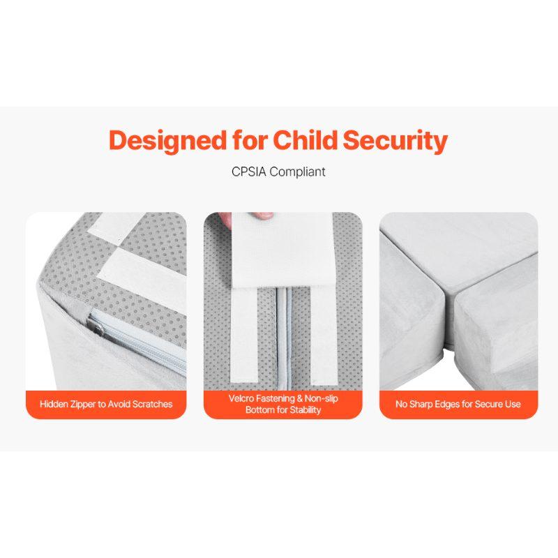 VEVOR Climbing Toys, 5-Piece Set, Foam Climbing Blocks for Toddlers 6 Months to 3 Years, Baby Climbing Blocks with Ball Pit (Balls Not Included), Indoor Climb and Crawl Activity Playset for Crawling