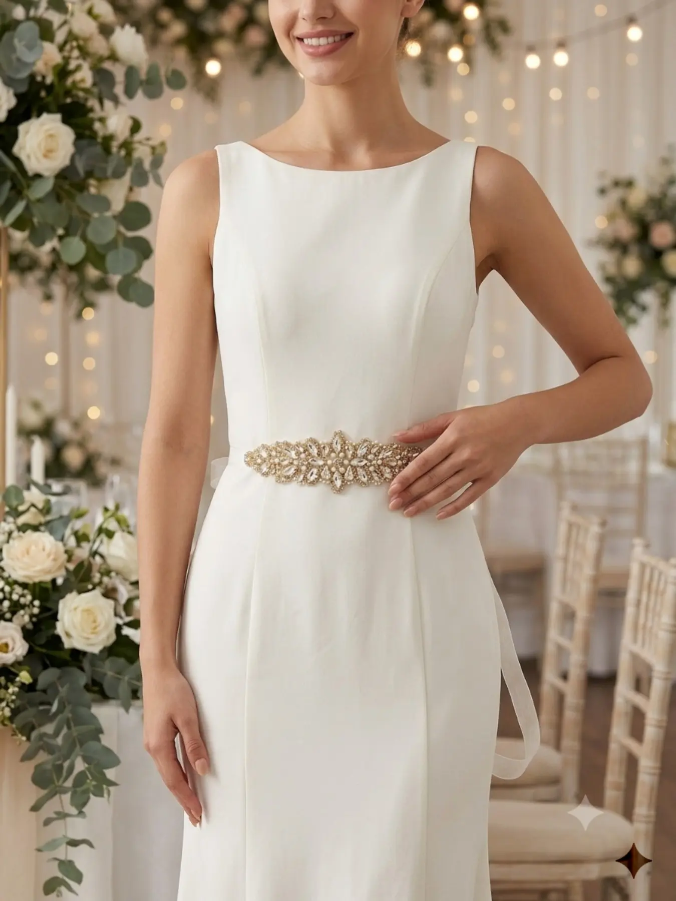 Luxurious Rhinestone Bridal Belt, Elegant Wedding Gown Waist Cincher, Transparent Strap Decorative Waistband for Evening Dresses, Stylish Waistband, Belts for Dresses, Exquisite Belt