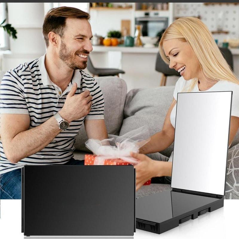 Portable 3-way Mirror, 1 Box 360 Degree Adjustable Hairdressing Mirror, Professional Makeup Mirror, Folding Mirror for Men and Women, Adjustable Trifold Mirror Portable 3-way Mirror, 1 Box 360 Degree Adjustable Hairdressing Mirror, Professional Makeup Mirror, Folding Mirror for Men and Women, Adjustable Trifold Mirror