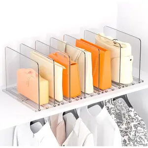 Adjustable Bag & Purse Organizer for Closet, Acrylic Shelf Dividers, Clear Purse Dividers for Closet Organization, Separators for Handbag, Book in Bedroom, Office
