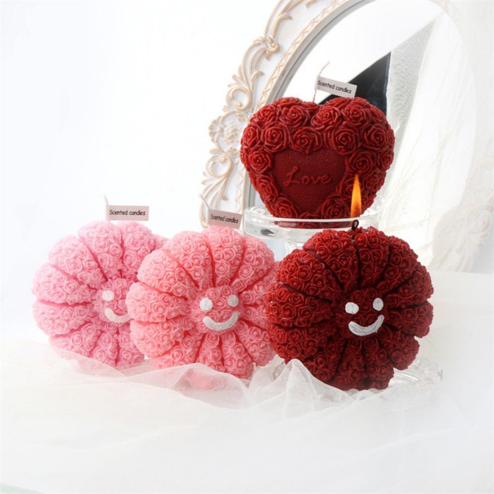 Beautiful Love Rainbow Roses Flowers Scented Candle Mother's Day Festival Romantic Wedding Supplies Birthday Elegant Gift