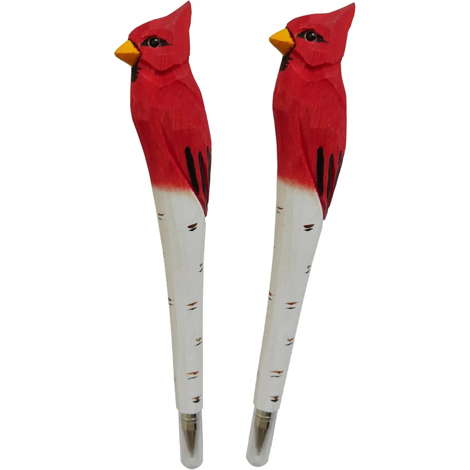 2 count  Carved  Gel Pen   and handpaited Cute Stationary  Office  Fun Pen Novelty Writing Pen   for  (Red   the tree)