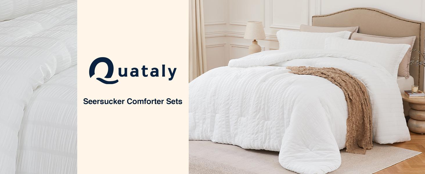 SkyBlue Twin/Twin XL Comforter Set - 2 Pieces Seersucker Lightweight Bedding Comforter Sets (1 Soft Comforter & 1 Pillowcase) - All Cozy Bed Sets for Men